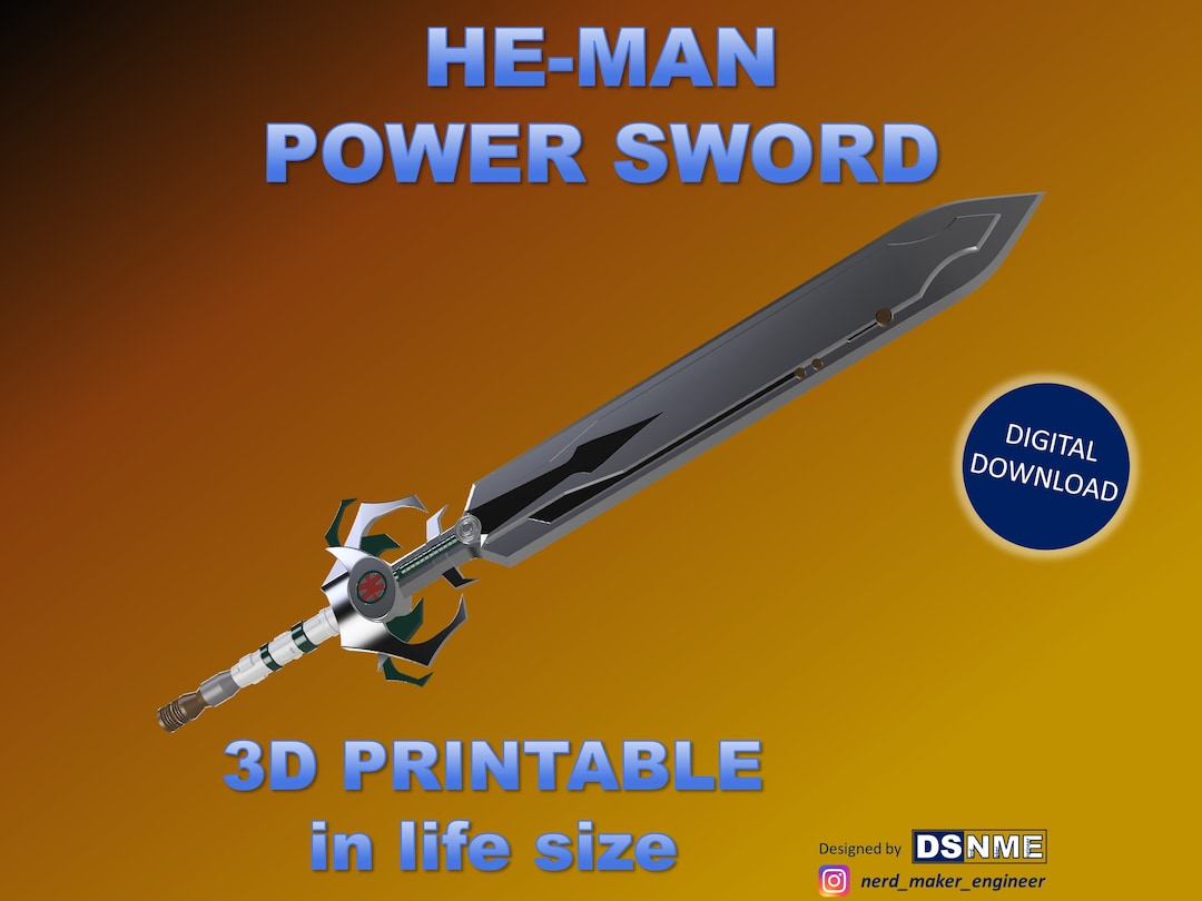 HE-MAN Power Sword 2002 - Life Size (STL Files for 3D Printing) - Etsy