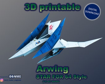 STAR FOX 64 Arwing (Lylat Wars) - 3D printable [STL files for 3D printing]