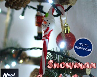 Snowman Candy Cane - (DIGITAL STL files for 3D-printing)