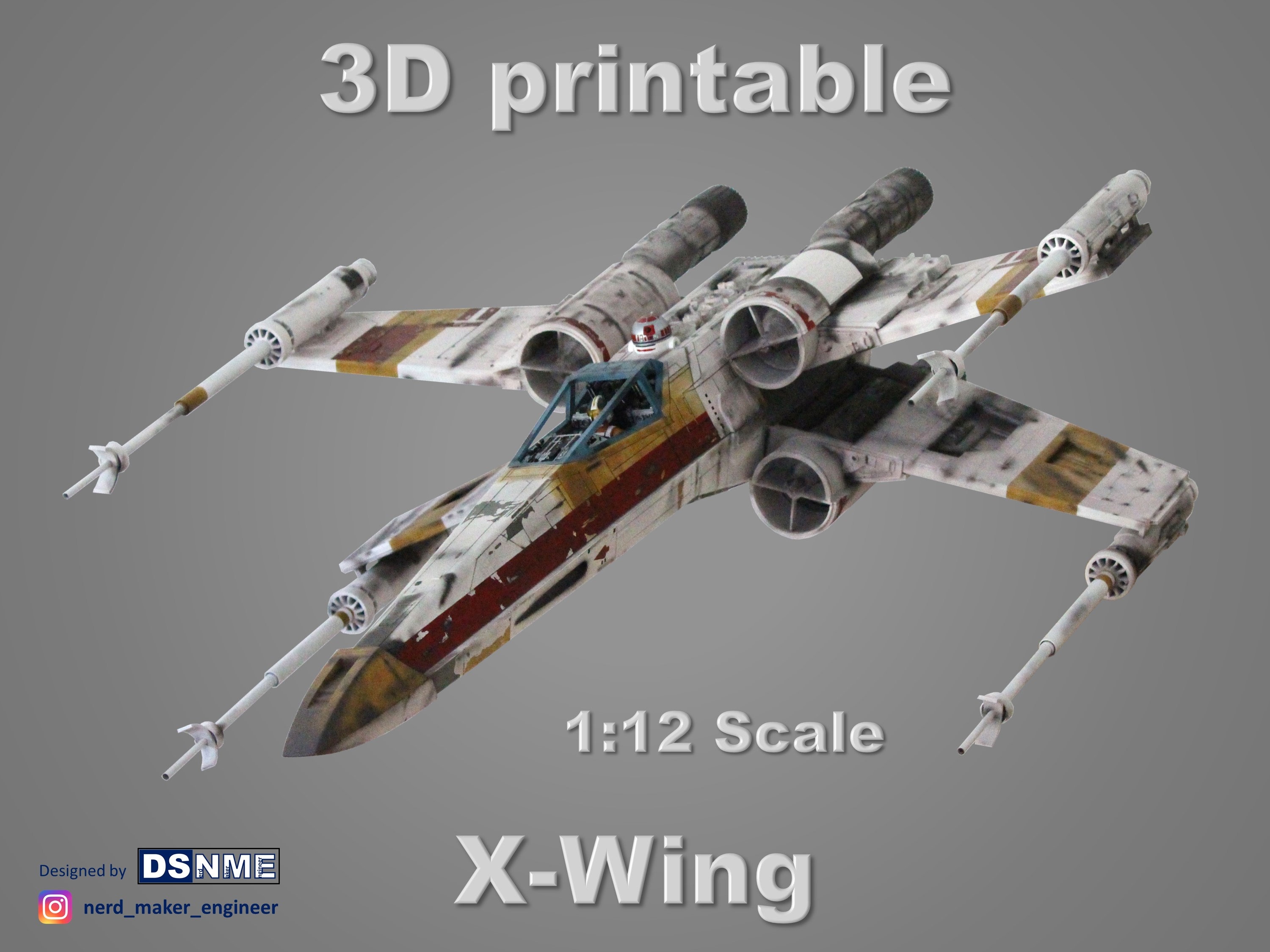 søskende eskortere genstand STAR WARS X-wing 3D Printable 1:12 Scale STL Files for 3D - Etsy