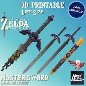 Master Sword - Zelda Tears of the Kingdom - Complete Set - Life Size - (STL files for 3D-printing)