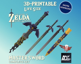 Master Sword - Zelda Tears of the Kingdom - Complete Set - Life Size - (STL files for 3D-printing)