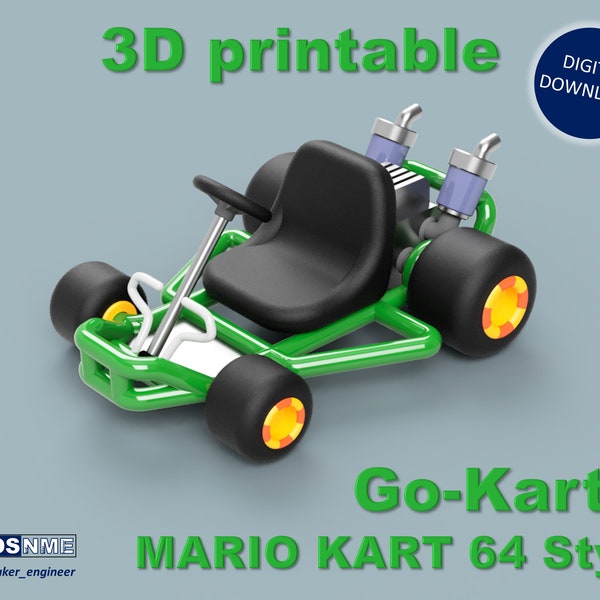 Mario Kart 64 Style Go-Kart (For San-Ei Plushs and Amiibos) [STL files for 3D printing]