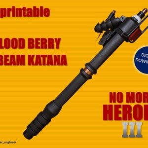 Travis Touchdown&#39;s Blood Berry Beam Katana - No More Heroes (STL-files for 3D printing)