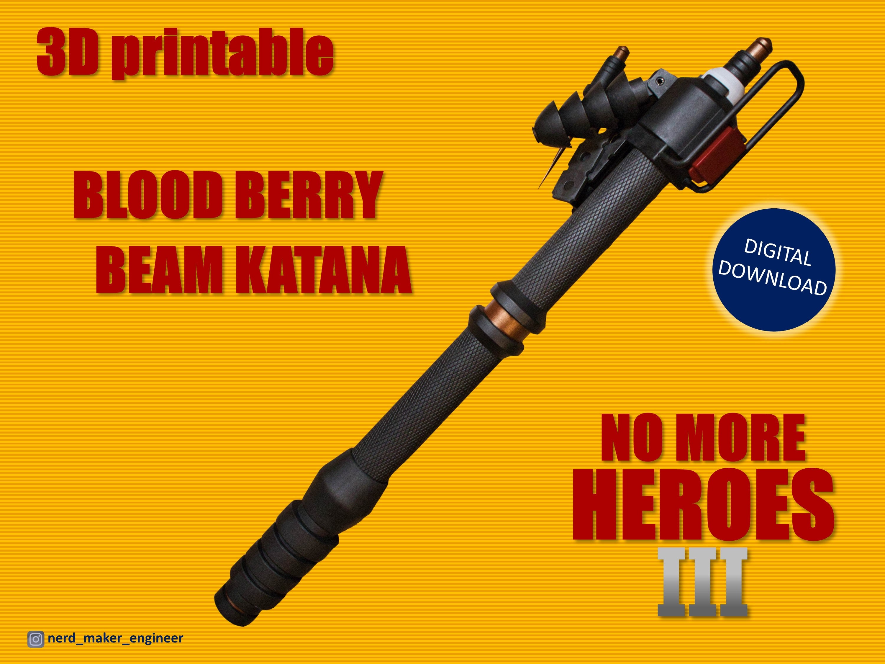 Travis Touchdown's Blood Berry Beam Katana - No More Heroes