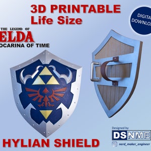 Hylian Shield from Zelda Ocarina of Time - Life Size - (STL files for 3D printing)