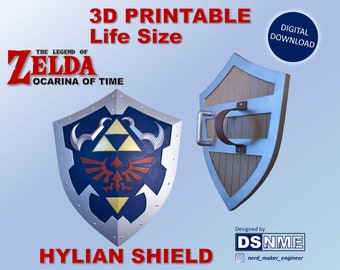 Hylian Shield from Zelda Ocarina of Time - Life Size - (STL files for 3D printing)