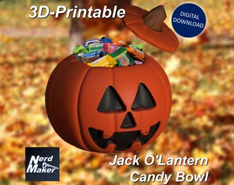 Jack O'Lantern Candy Bowl - (STL files for 3D-printing)