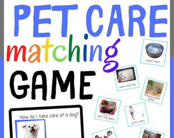 Learn about Animals! Matching Game for Kids, printable, digital download, Special Education activity, Autism