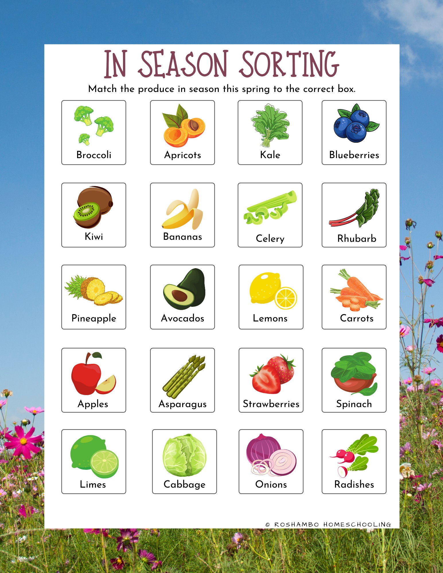 All About Spring Food Printable Theme Pack | Etsy