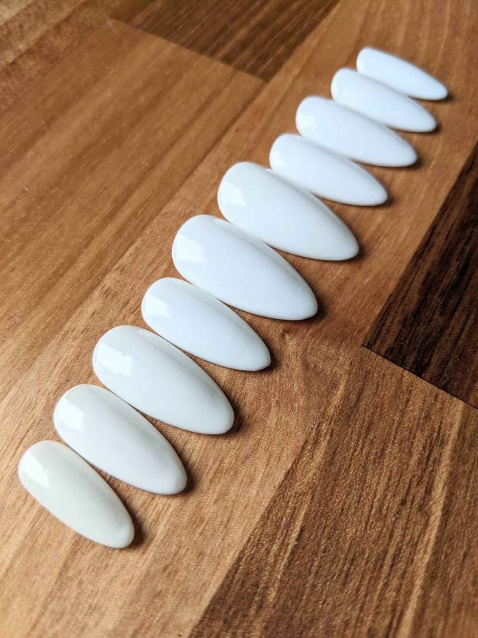 Glossy White Press On Nail Kit Stick On Nails Fake Nails Etsy