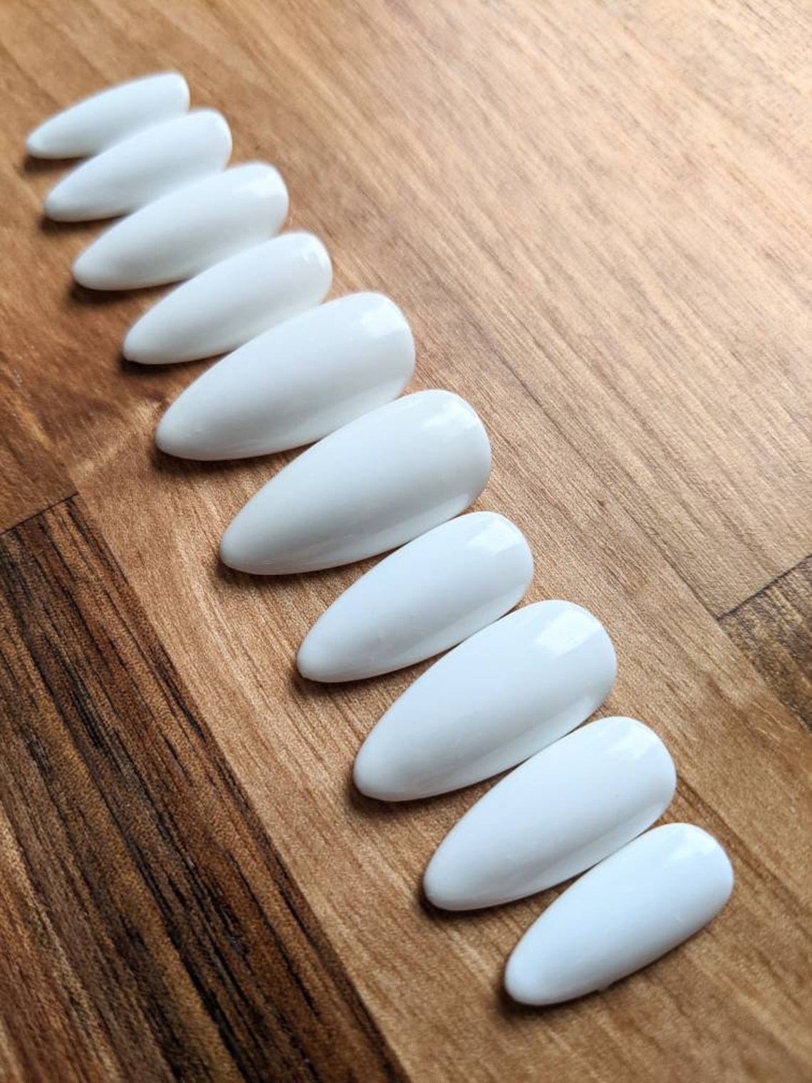 Glossy White Press On Nail Kit Stick On Nails Fake Nails Etsy