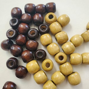 50mm Dark Mahogany Brown Large Hole Wood Beads Decorative Tube Beads Vintage Macrame Beads by Smileyboy | Michaels