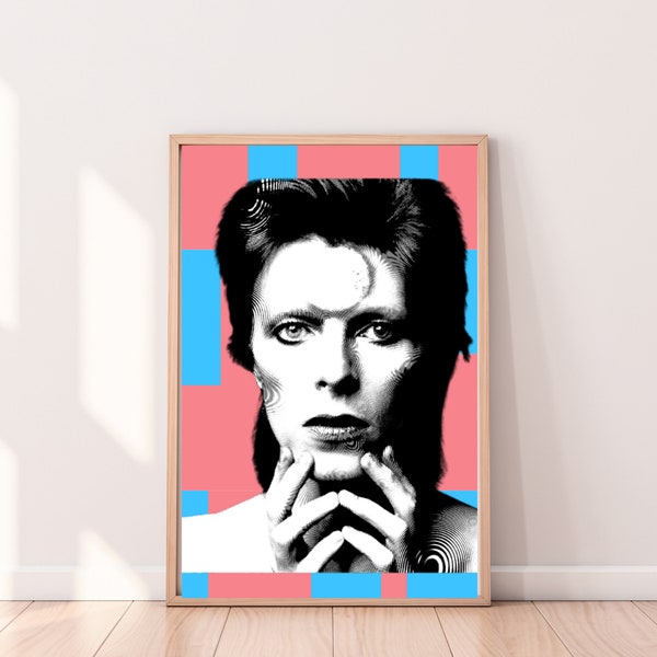 David Bowie Poster, One of a kind David Bowie Print, Printable David Bowie Art, David Bowie Gift, Rock Music Poster, Rock Music Wall Art