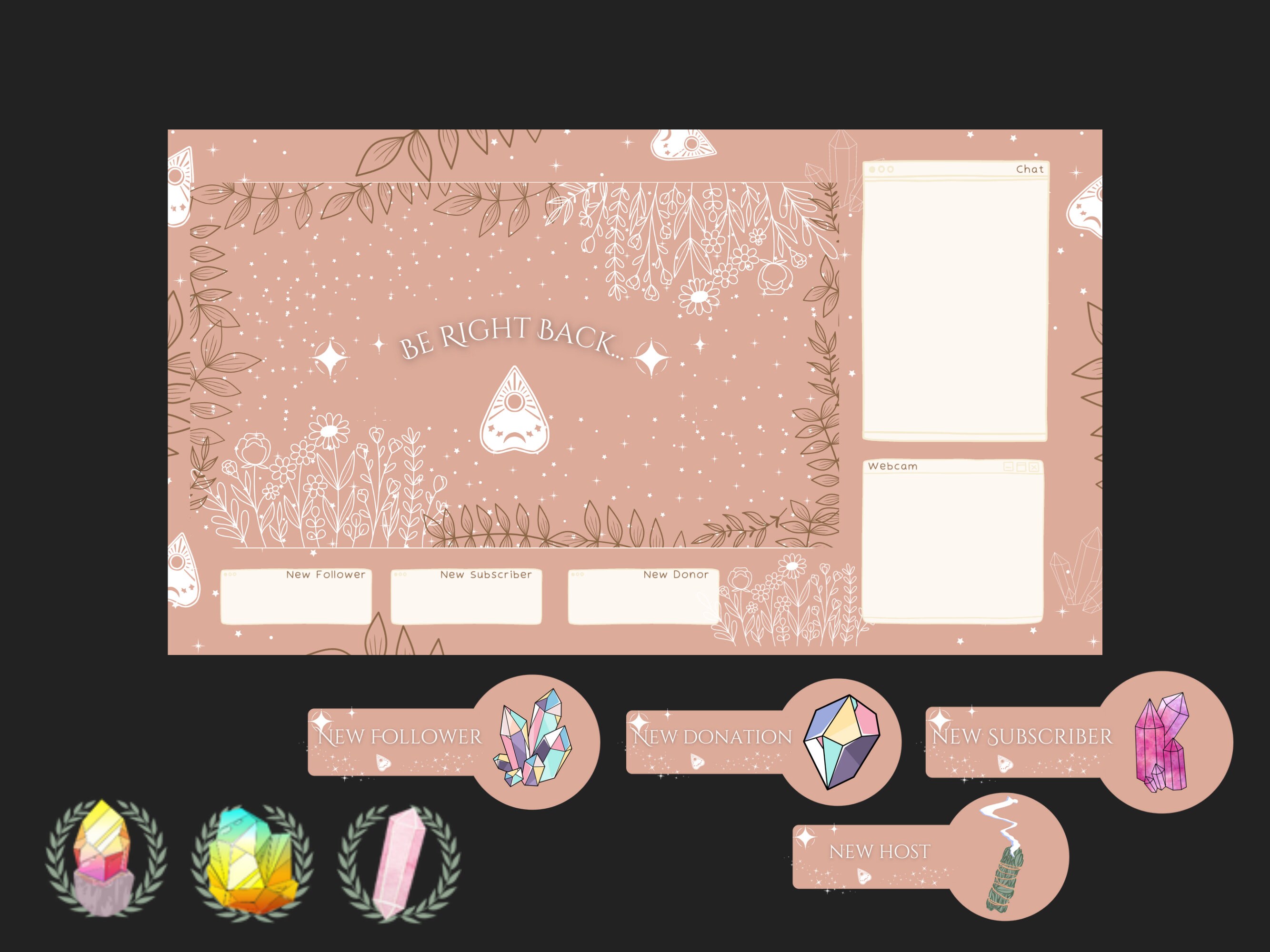 Twitch Overlay Package Twitch Panels Twitch Sub Badges - Etsy