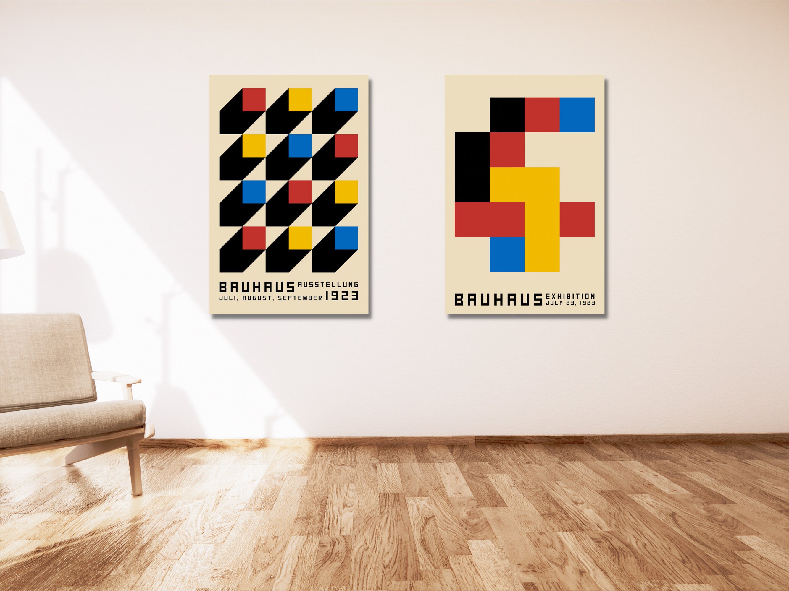Bauhaus Print Exhibition Poster Set of 2 Bauhaus Prints Etsy
