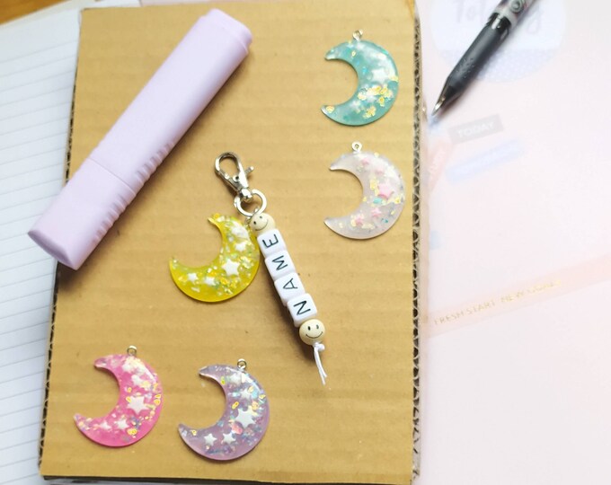 Zip Pull Pesonalised Zipper Charm Personalised keyrings Moon Zipper Charm,Bag Tag Moon Zipper Tag Keyring assecoris.