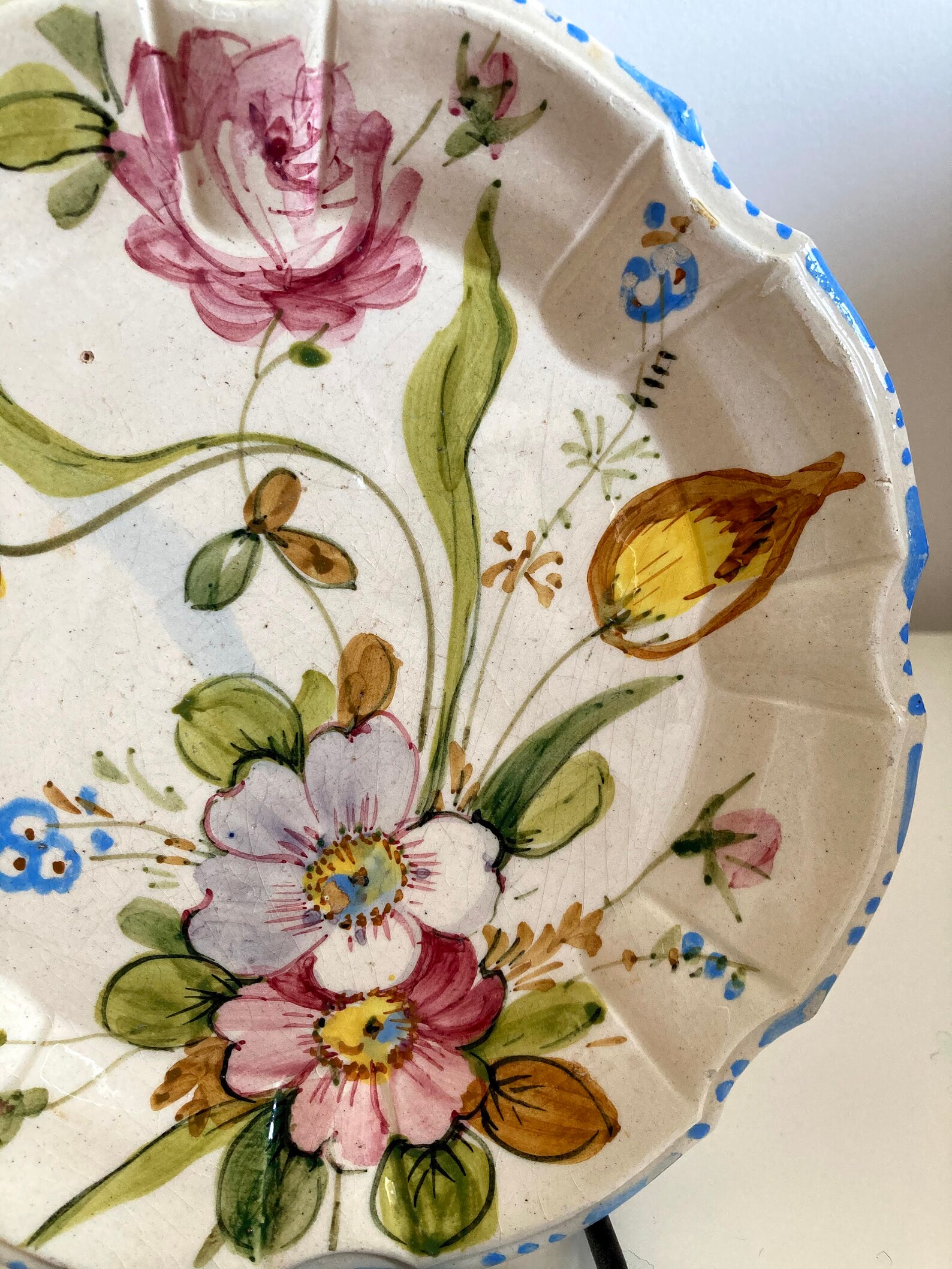 Vintage Nove Italian Ceramic Hand Painted Floral Pink Yellow Etsy