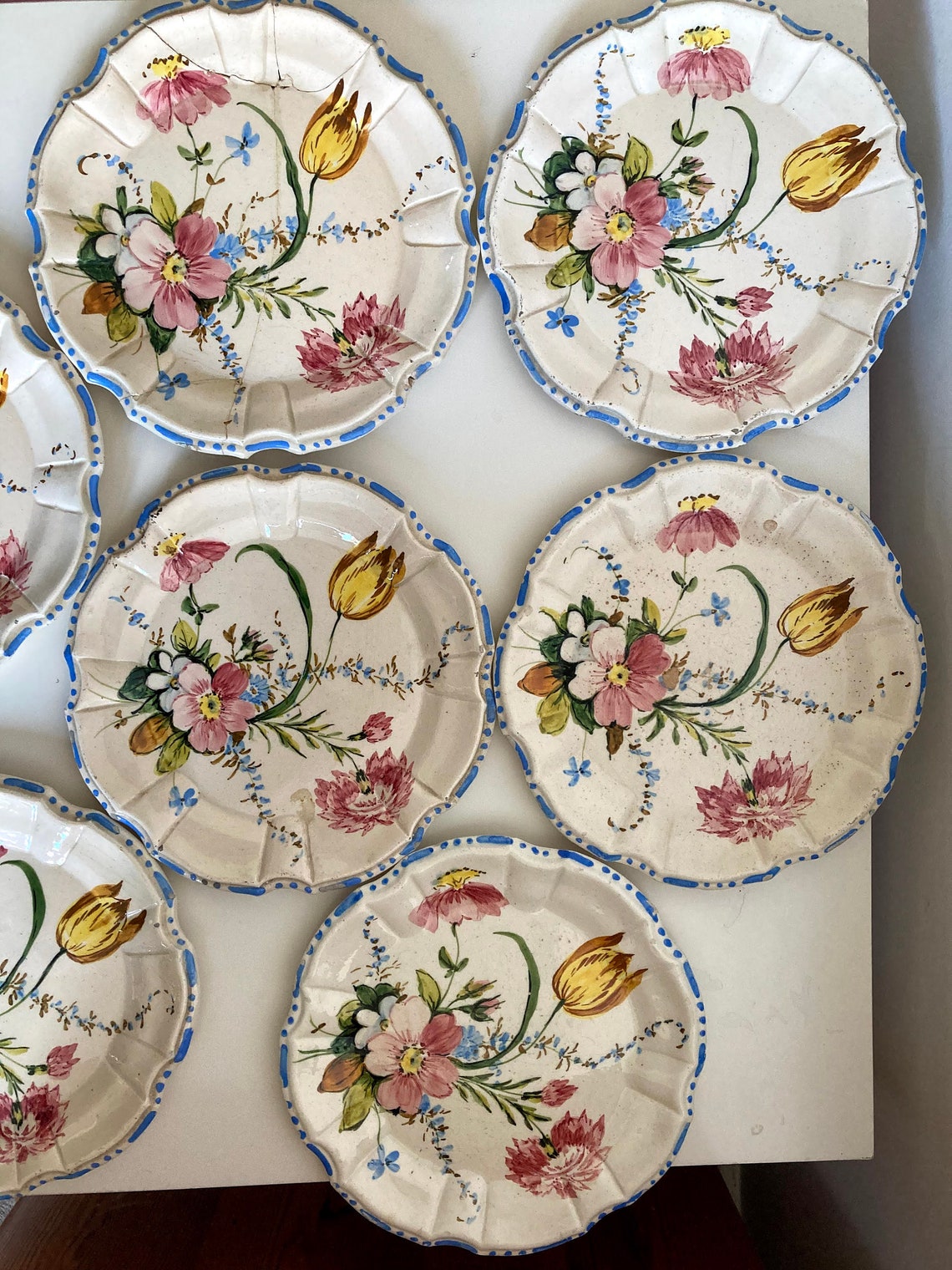 A set of 7 Vintage Nove Italian Ceramic Hand Painted Floral Etsy
