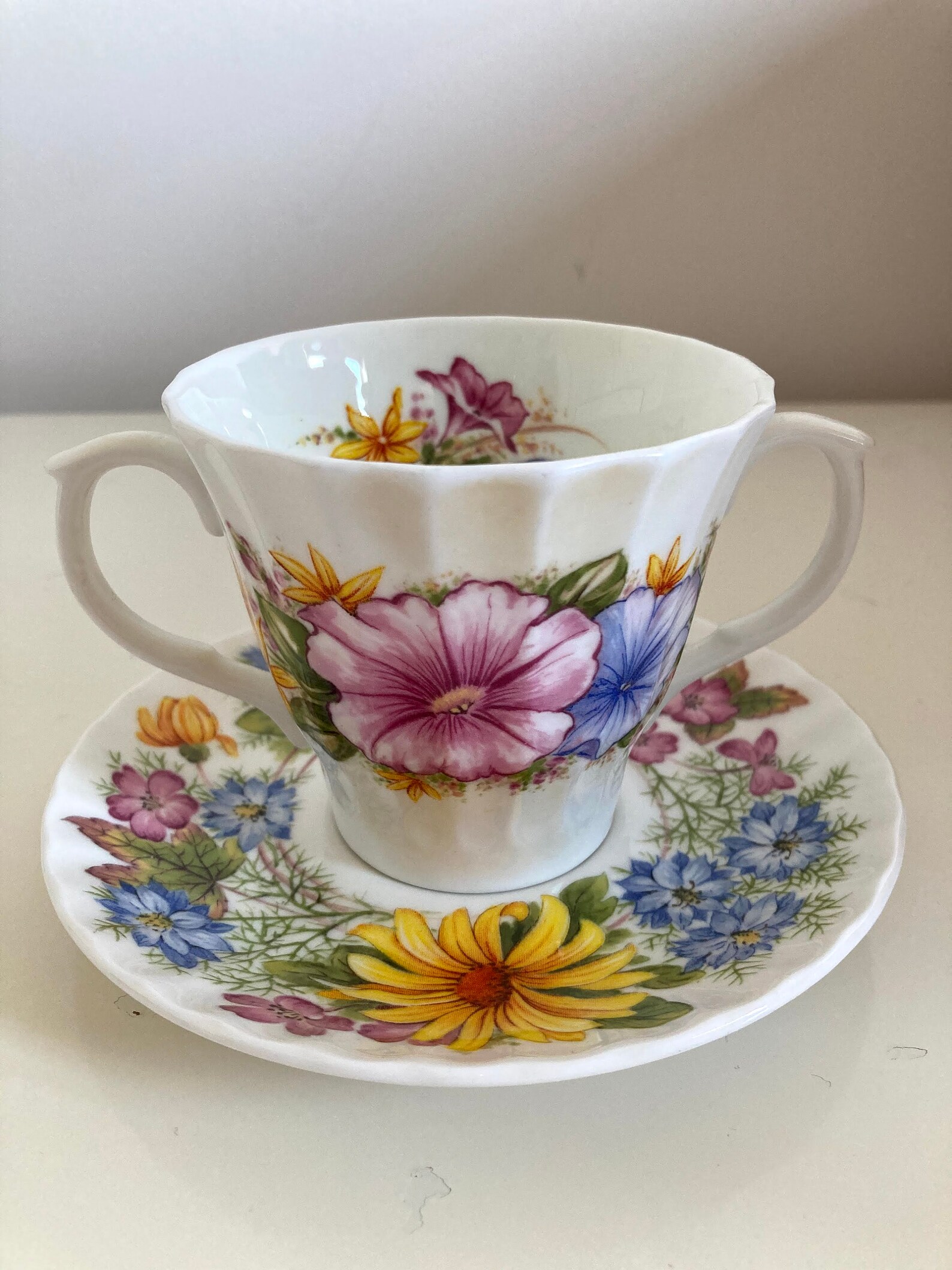 Pair of Duchess Fine Bone China Floral Vinage Teacups and Etsy