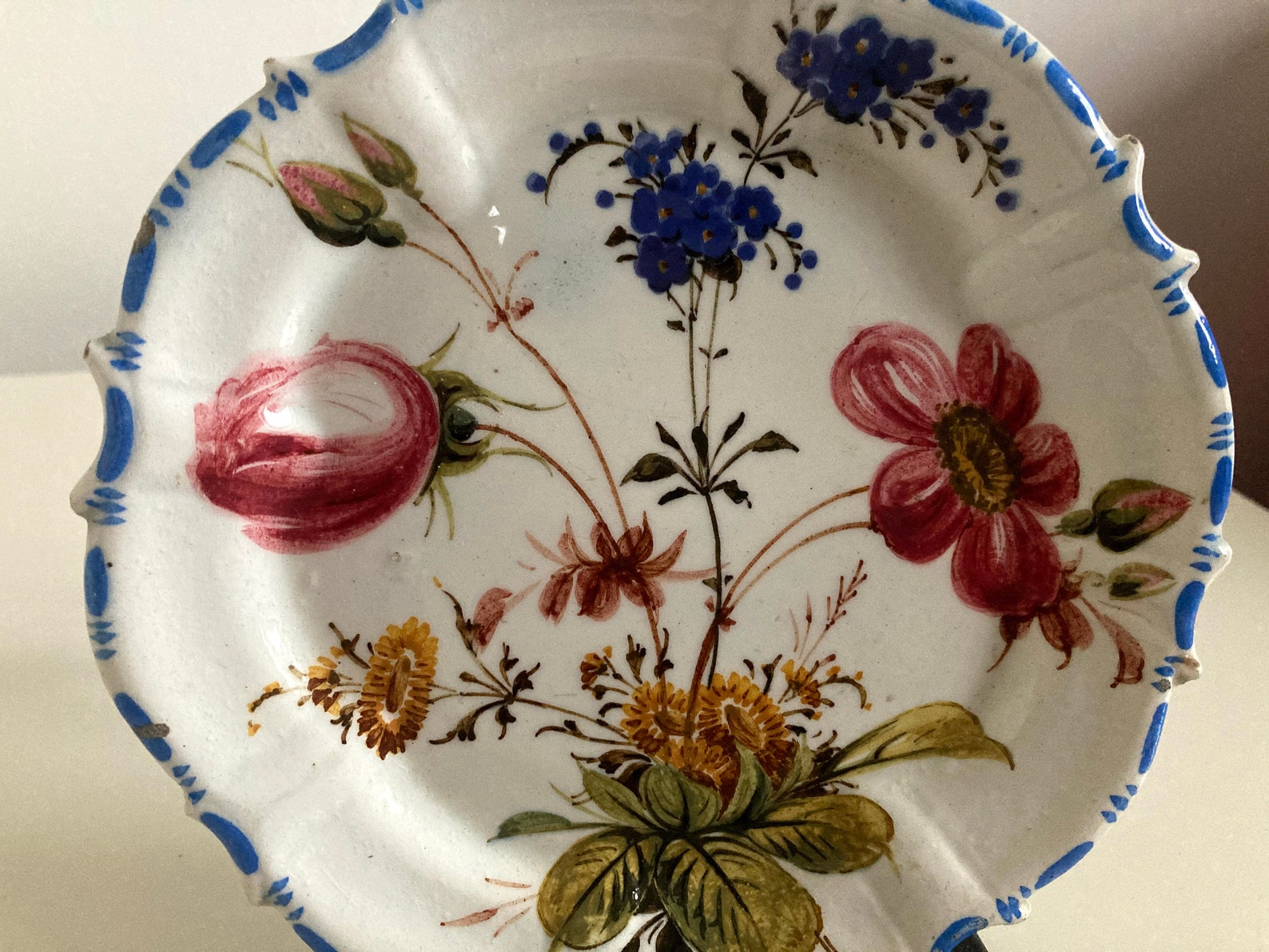 Vintage Nove Italian Ceramic Hand Painted Floral Pink Yellow Etsy