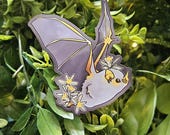 MAGNET: Honduran Ghost Bat with Lemon Flower - 'Cornelius'