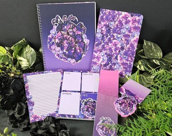 Amethyst Crystal Heart Stationery Bundle