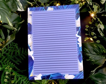 NOTEPAD: Tanzanite and Narcissus Crystal To Do List , Tanzanite Crystal Notepad , Tanzanite Crystal To Do Notepad , Tanzanite Crystals