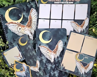 The Owl and Dark Forest - Stationery Bundle