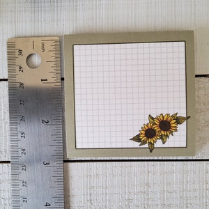 STICKY NOTES: Sunflower and Sage Notes , Floral Aesthetic Sticky Notes , Summer Sunflower Sticky Notes , Sunflower Sticky Note Pad image 3