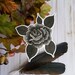 GLOSSY STICKER: Black and Gray Rose Sticker , Gray Rose , Floral Rose Sticker , Stylized Rose Sticker , Rose Die Cut Sticker 