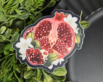 MATTE STICKER: Pomegranate and Narcissus - Hades and Persephone