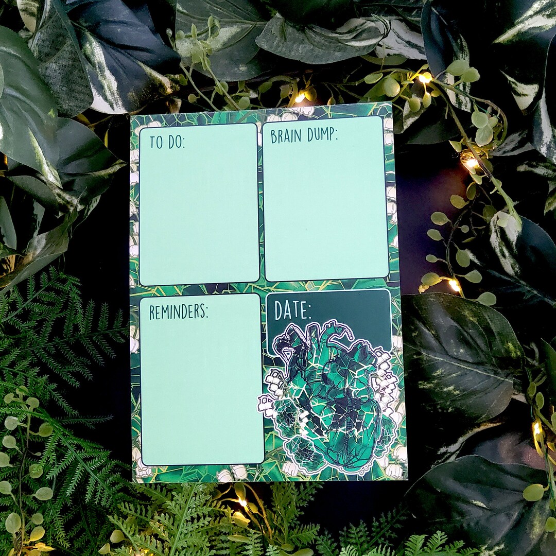 BRAIN DUMP NOTEPAD: Emerald Crystal to Do List , Green Crystal Notepad ...
