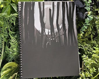 8.5 x 11 HANDMADE SPIRAL NOTEBOOK: The Watcher