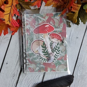 REUSABLE STICKER BOOK: Mushroom Style Sticker Storage Book , Reusable Sticker Binder , Red Mushroom Art