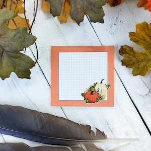 STICKY NOTES: Orange Pumpkin and Crystals Sticky Notes , Orange Pumpkins Stationery , Pumpkin Art , Pumpkin and Crystal Art