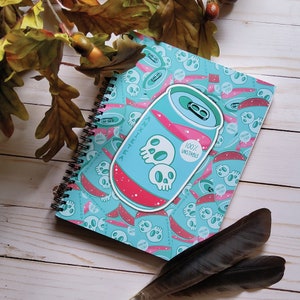 CAHIER À SPIRALES : carnet à spirales Anxietea, journal Anxietea, cahier à spirales bleu sarcelle, journal à spirales bleu sarcelle, carnet d'anxiété