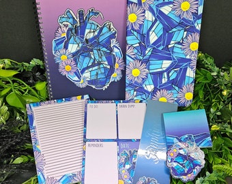 Sapphire Crystal Heart Stationery Bundle