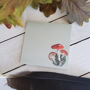 STICKY NOTES: Red Mushroom and Sage Sticky Note Pad , Mushroom Aesthetic Sticky Notes , Red Mushroom Sticky Notes , Mushroom Sticky Note Pad