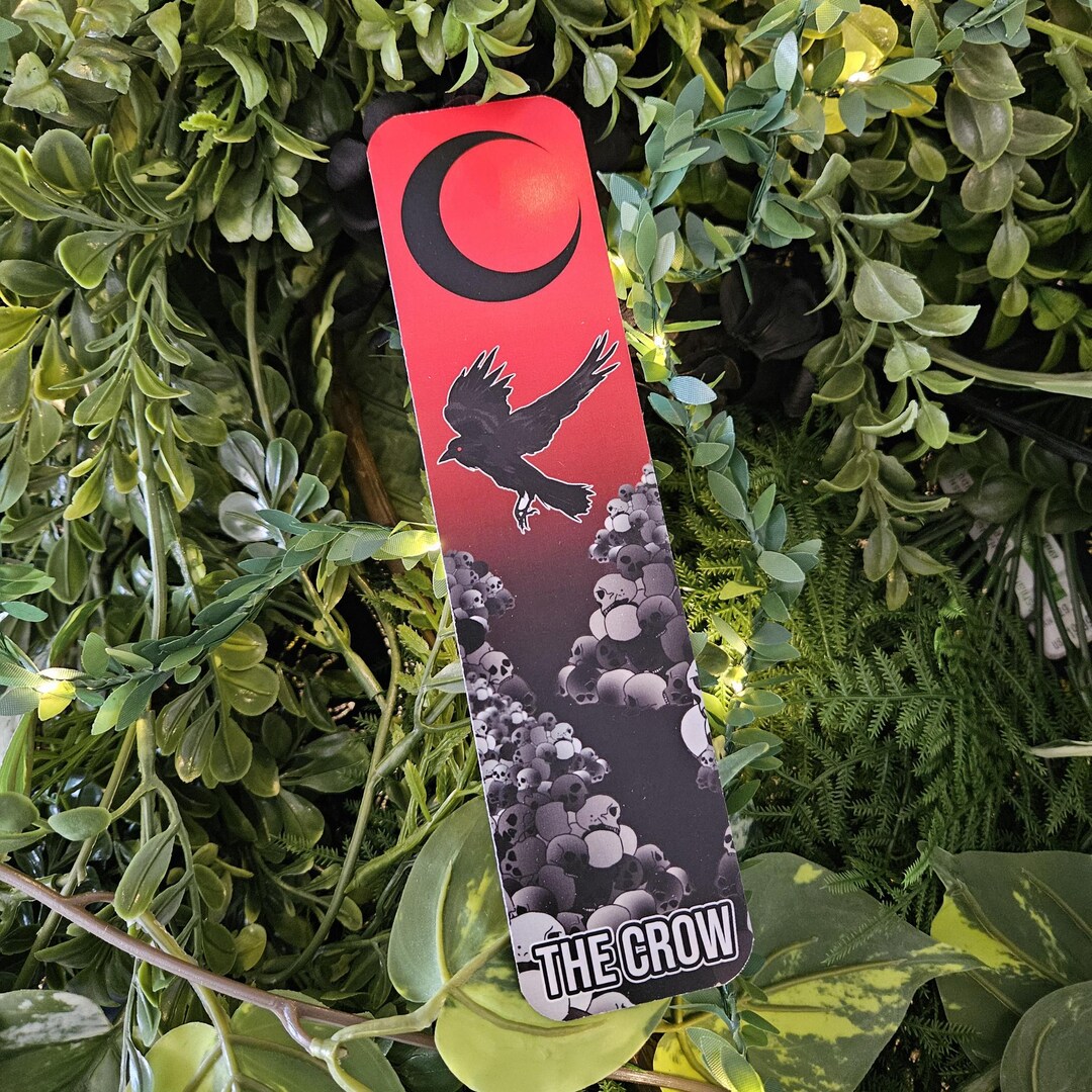BOOKMARK: Crow Tarot Card Style Bookmark , Red Tarot Card Style ...
