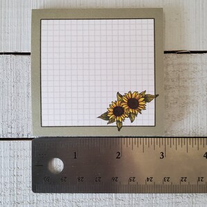 STICKY NOTES: Sunflower and Sage Notes , Floral Aesthetic Sticky Notes , Summer Sunflower Sticky Notes , Sunflower Sticky Note Pad image 4