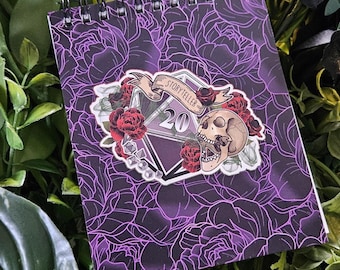4x5 Top Bound HANDMADE SPIRAL NOTEBOOK: Storyteller D20