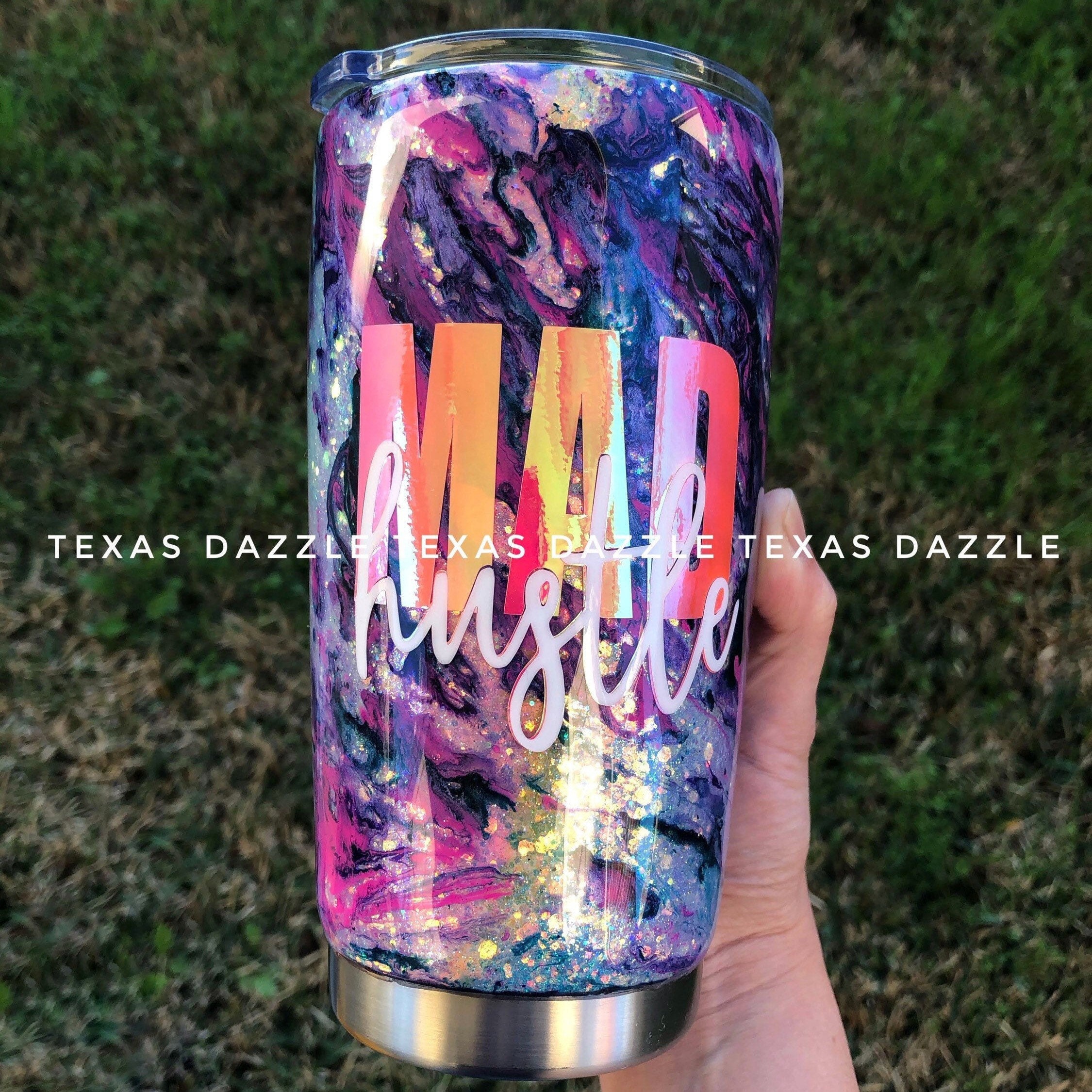Hydro Dip Glitter Tumbler Custom Glitter Tumbler Hydrodip Etsy