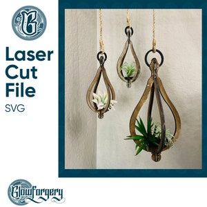 Rustic Hanging Garden / Digital Laser Cut SVG File / Glowforge / Home Decor / Vector