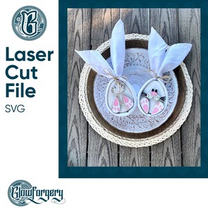 Niedliche Osterhase Serviettenhalter / Digital Laser Cut SVG Datei / Glowforge / Home Decor / Vektor
