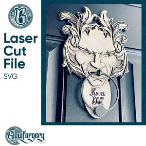 Spukhaus Türklopfer / Digital Laser Cut SVG Datei / Glowforge / Home Decor / Vektor