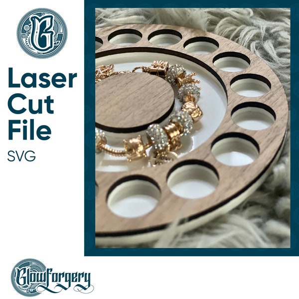 Pandora Jewelry Organizer Round / Digital Laser Cut SVG File / Glowforge / Home Decor / Vector