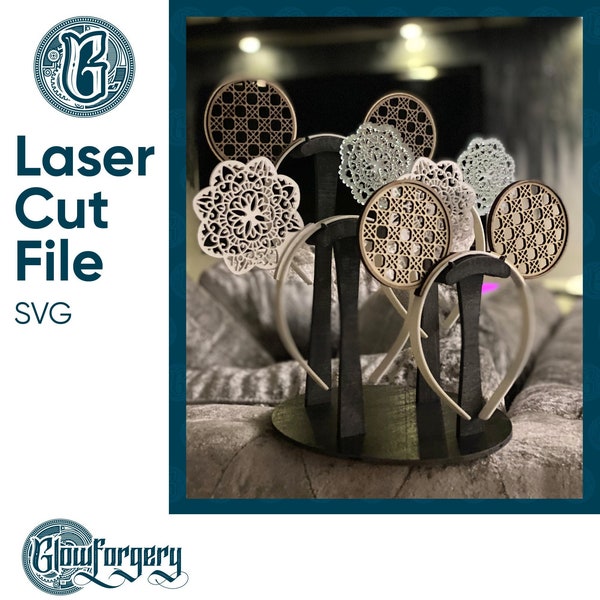 Lace & Rattan Ears Collection / Digital Laser Cut SVG File / Glowforge / Home Decor / Vector