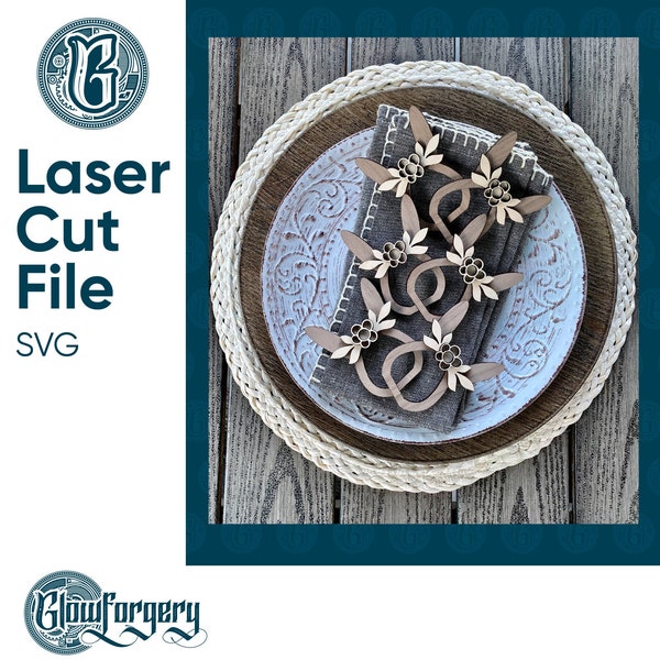 Easter Bunny Napkin Ring / Digital Laser Cut SVG File / Glowforge / Home Decor / Vector