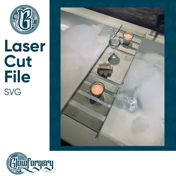 Bath Tray / Display / Digital Laser Cut SVG File / Glowforge / Home Decor / Vector